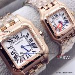 Perfect Replica Stainless Steel Swiss Made Cartier Panthere De White Face Watch For Sale